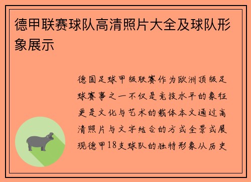 德甲联赛球队高清照片大全及球队形象展示